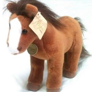 “Aurora Miyoni” Horse Plush,  Brown Foal Stuffed 11”L x 10”H.